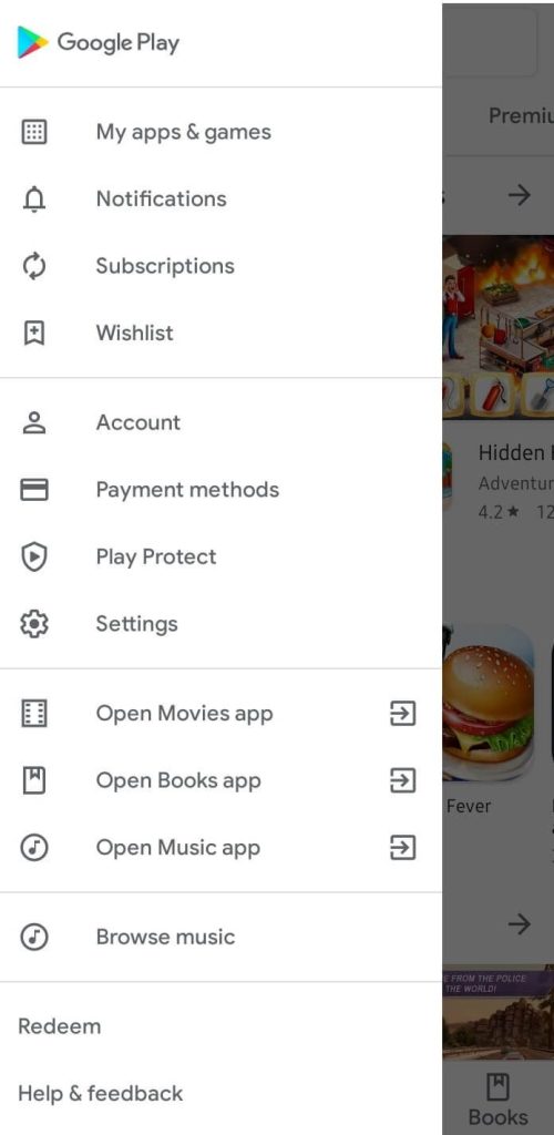 Choose Settings-Reinstall Google Play Store