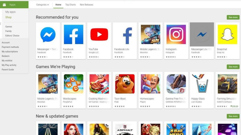Google Play Store for PC