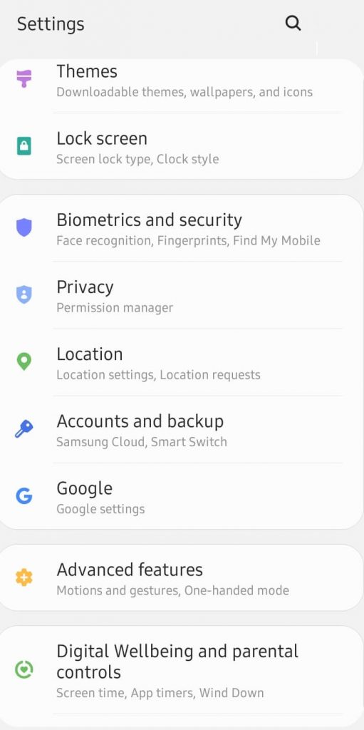 Select Accounts and backup to Sign Out of Google Play Store
