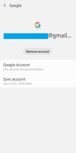 Tap on Remove Account