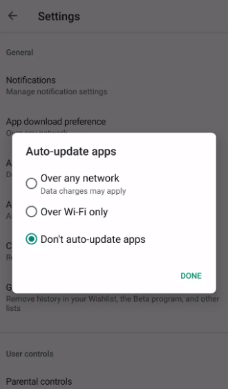 Turn off Auto Update Apps to fix Play Store Waiting for WiFi